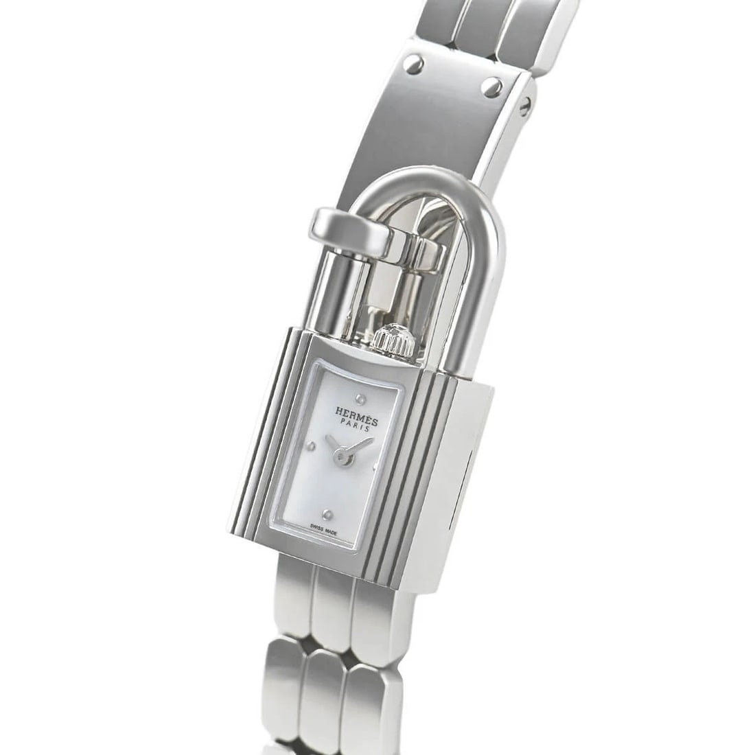 HERMES KELLY WATCH MINI WATCH: HERMES Kelly Watch Mini Brand: HERMES Type/Style: Wristwatch Material: Case Material stainless Color: Dial Color white Size: Case Size Case Size: 16.0mm Accessories: None Accessories Notice: When