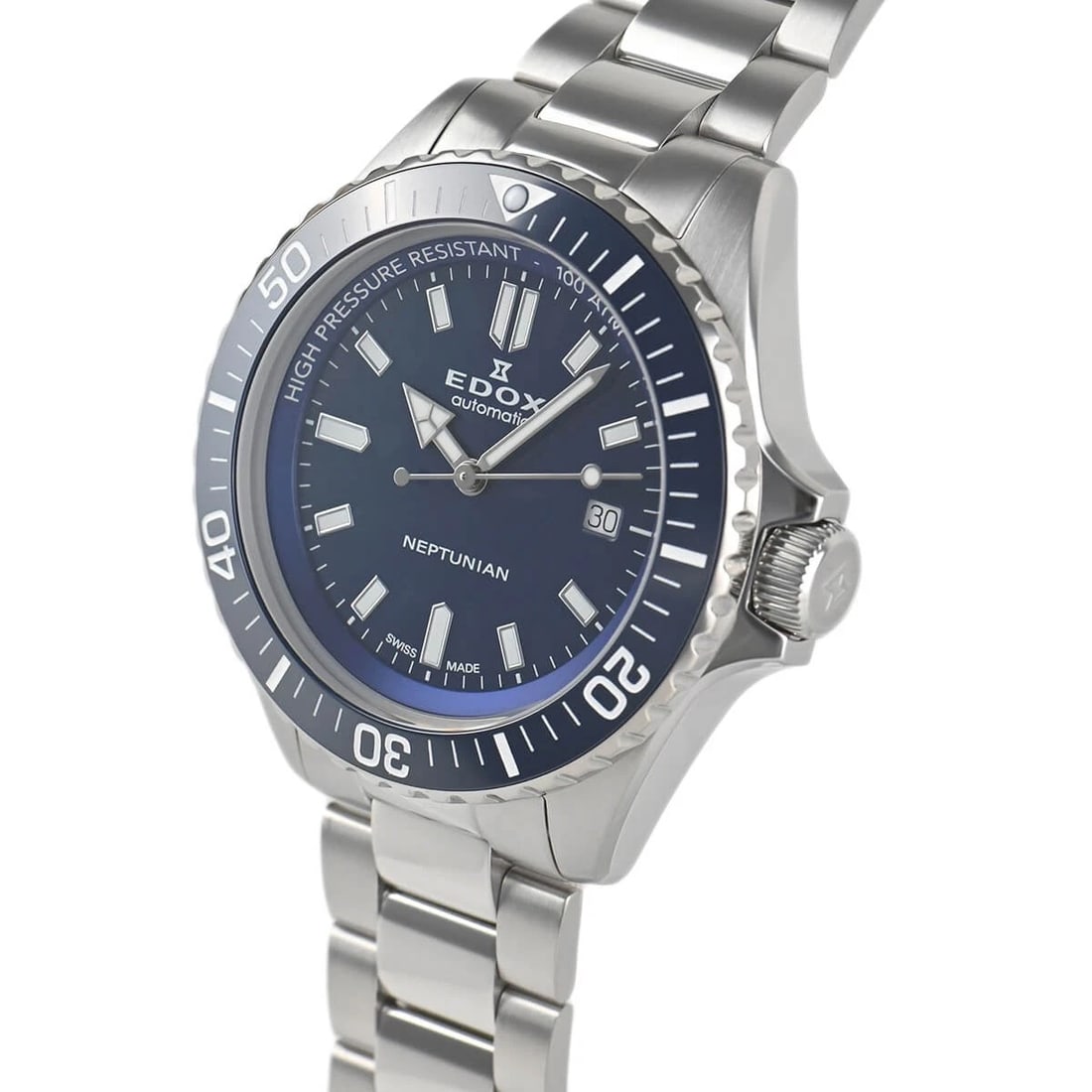 EDOX SKYDIVER NEPTUNIAN AUTOMATIC WATCH: EDOX Skydiver Neptunian Automatic Brand: EDOX Type/Style: Wristwatch Material: Case Material stainless Color: Dial Color blue Size: Case Size Case Size: 44.0mm Accessories: None Accessorie