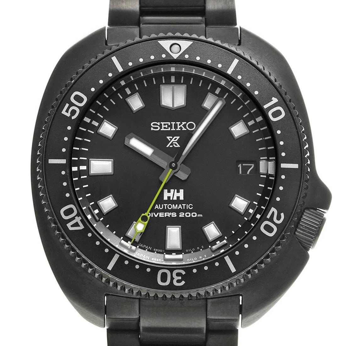 SEIKO PROSPEX HELLY HANSEN COLLABORATION LIMITED BLACK WATCH: Seiko Prospex Helly Hansen Collaboration Limited Black Watch Brand: SEIKO Type/Style: Wristwatch Material: Stainless Steel Color: Black dial Size: Case size: 42.7mm Wrist size: Approx. 20cm Access