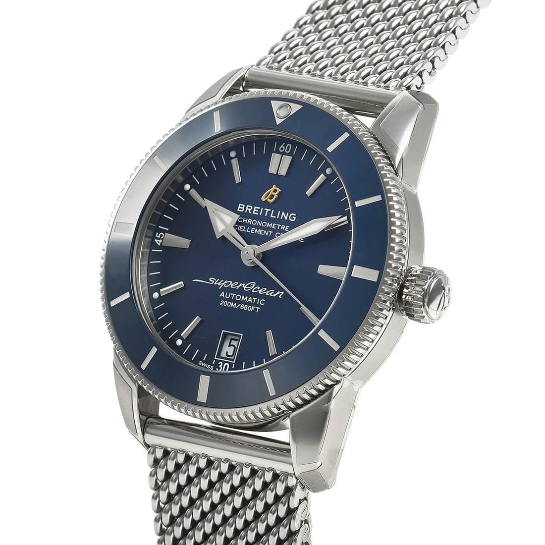 BREITLING SUPEROCEAN HERITAGE AUTOMATIC WATCH: BREITLING Superocean Heritage Automatic Brand: BREITLING Type/Style: Wristwatch Material: Case Material stainless Color: Dial Color blue Size: Case Size Case Size: 42.0mm Accessories: None