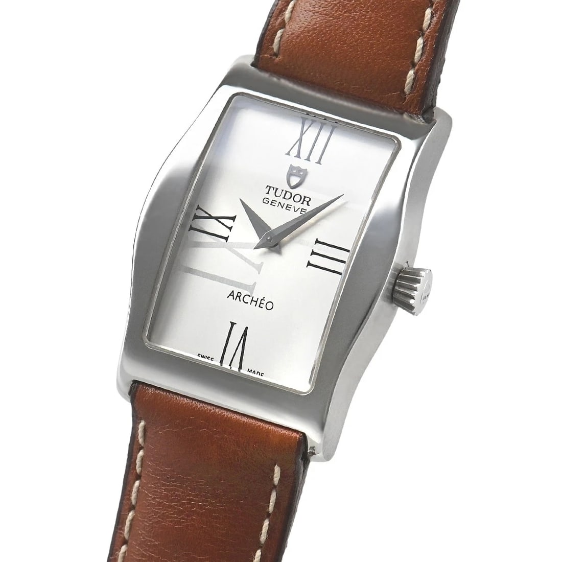 TUDOR ARCHEO WATCH: Tudor Archeo Brand: Tudor Type/Style: Wristwatch Material: Case Material stainless Color: Dial Color Silver Size: Case Size Case Size: 34.2 x 24.5 mm Accessories: None Accessories Notice: