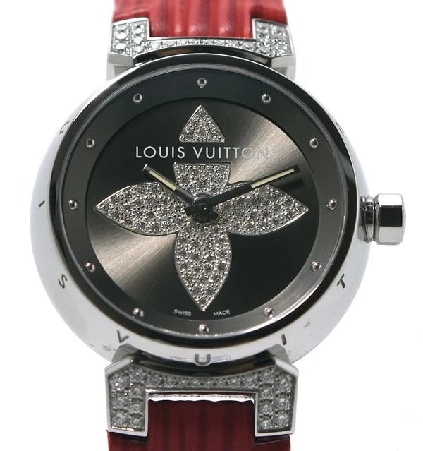 LOUIS VUITTON TAMBOUR FOREVER DIAMOND GRAY DIAL QUARTZ GREY WATCH: Louis Vuitton Tambour Forever Diamond Gray Dial Quartz Grey Watch Brand: LOUIS VUITTON Type/Style: Wristwatch Material: Stainless Steel Color: Gray dial Size: Case size: 28mm Accessories: None