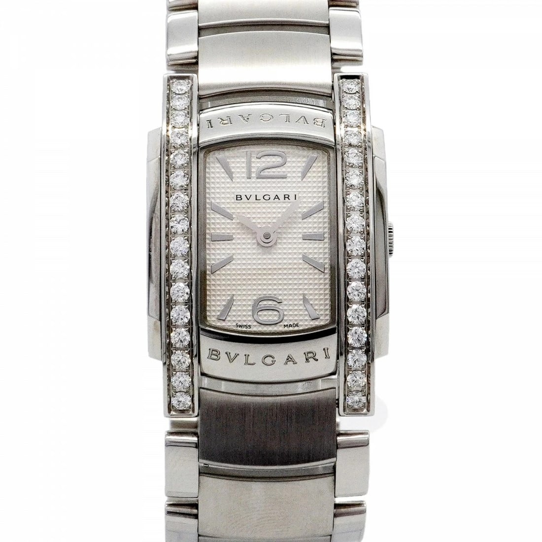 BVLGARI ASSIOMA SILVER DIAL STAINLESS STEEL WATCH: Bvlgari Assioma Silver Dial Stainless Steel Watch Brand: BVLGARI Type/Style: Wristwatch Material: Stainless Steel Color: Silver dial Size: Case size: 24mm Wrist size: Approx. 16cm Accessories: Non