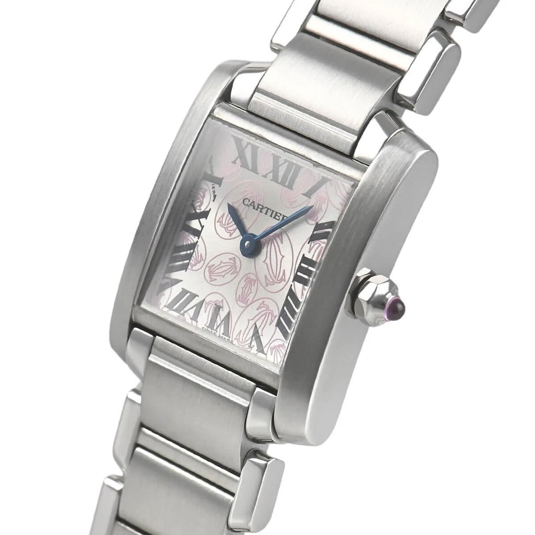 CARTIER TANK FRANCAISE SM HAPPY BIRTHDAY WATCH: CARTIER Tank Francaise SM Happy Birthday Brand: CARTIER Type/Style: Wristwatch Material: Case Material stainless Color: Dial Color Silver/Pink Size: Case Size Case Size: 25.35 x 20.3 mm Accessorie