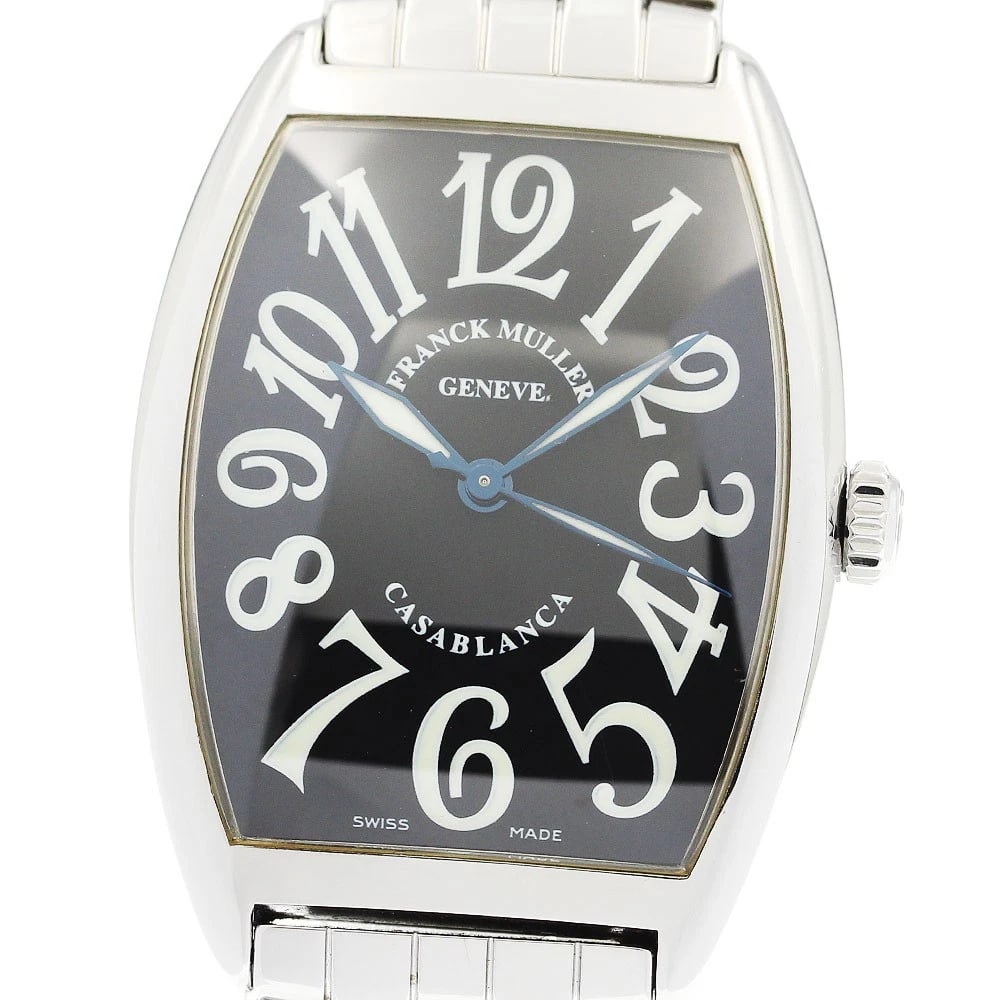 FRANCK MULLER CASABLANCA BLACK DIAL WATCH: FRANCK MULLER Casablanca Black Dial Watch Brand: FRANCK MULLER Type/Style: Wristwatch Material: Band Material Stainless Steel, Case Material Stainless Steel Color: Band Color Silver, Case Color Silver