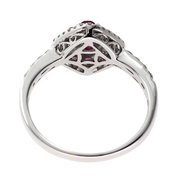 K18WG RUBY DIAMOND RING - 2