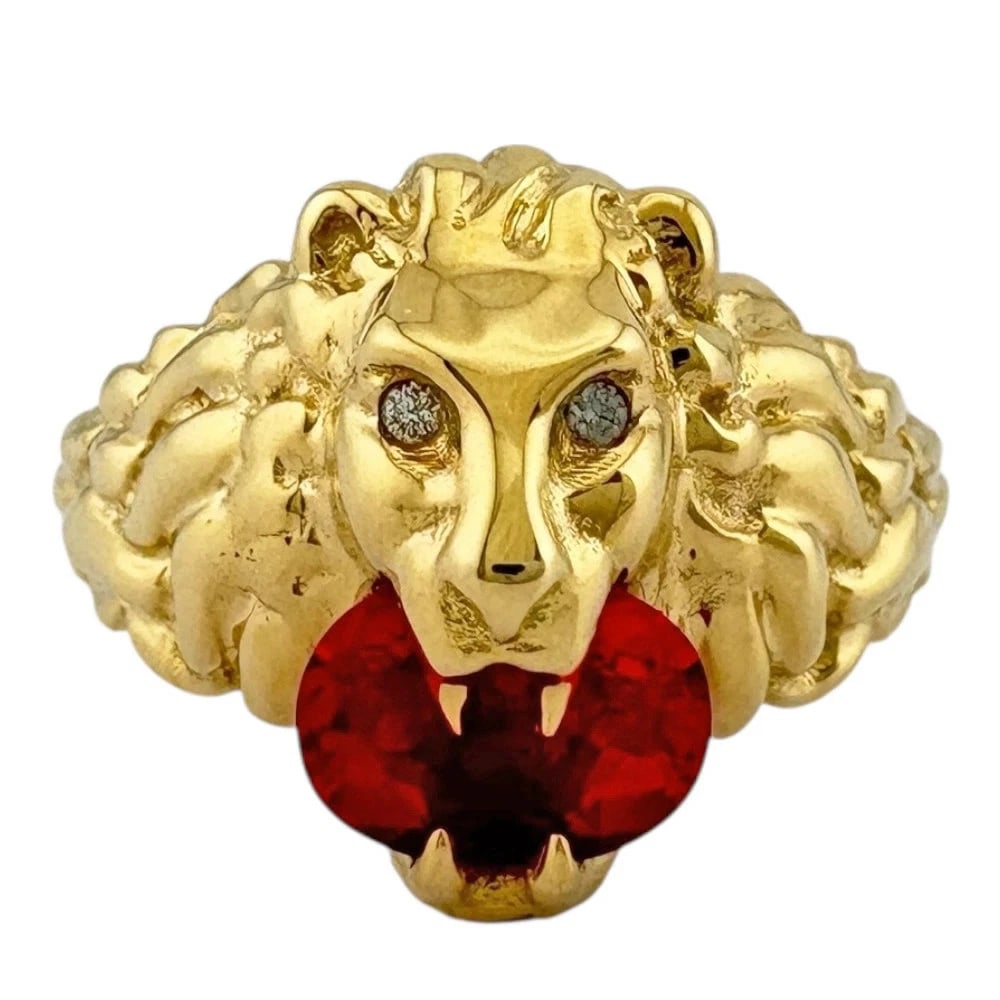GUCCI LION HEAD RING - 2