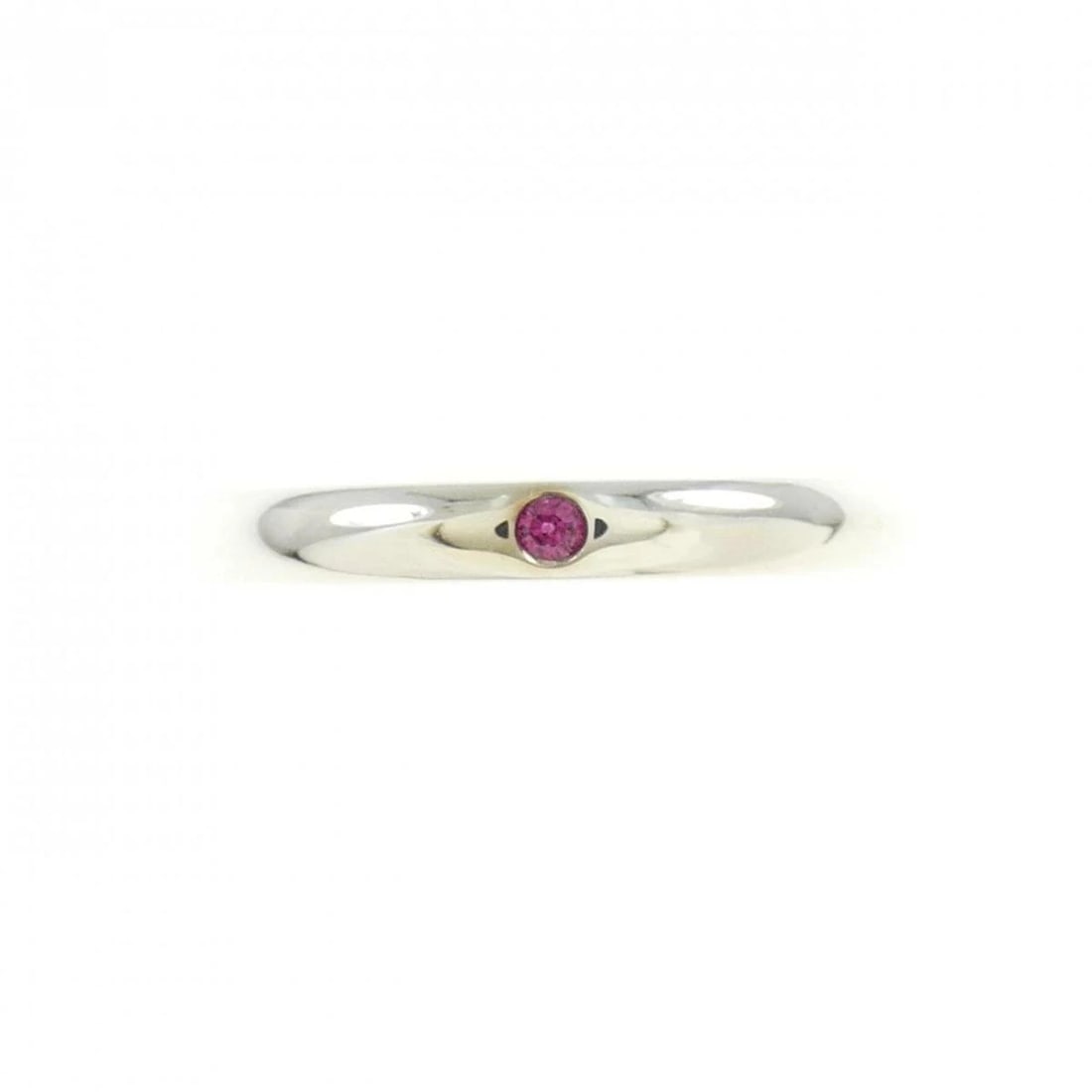 TIFFANY SILVER BAND RING RUBY 925 SILVER - 2