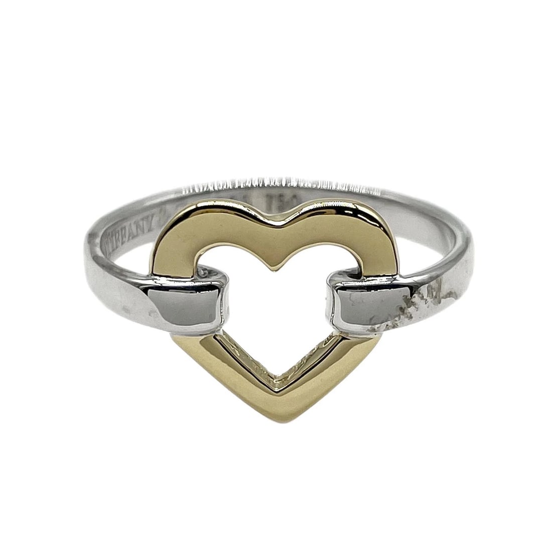 TIFFANY&CO. HEART RING SV925 K18: Tiffany&Co. Heart Ring SV925 K18 Brand: Tiffany & Co. Type/Style: Ring Material: Sterling Silver, Color: Silver Size: US 4 Accessories: None Accessories Notice: When purchasing pre-owned goods,