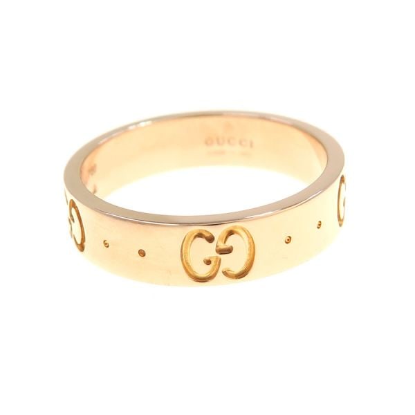 GUCCI ICON RING PINK GOLD 750 PG: Gucci Icon Ring Pink Gold 750 PG Brand: Gucci Type/Style: Ring Material: 750 PG, Color: PG Size: US 3.5.5 Accessories: None Accessories Notice: When purchasing pre-owned goods, please refer to the