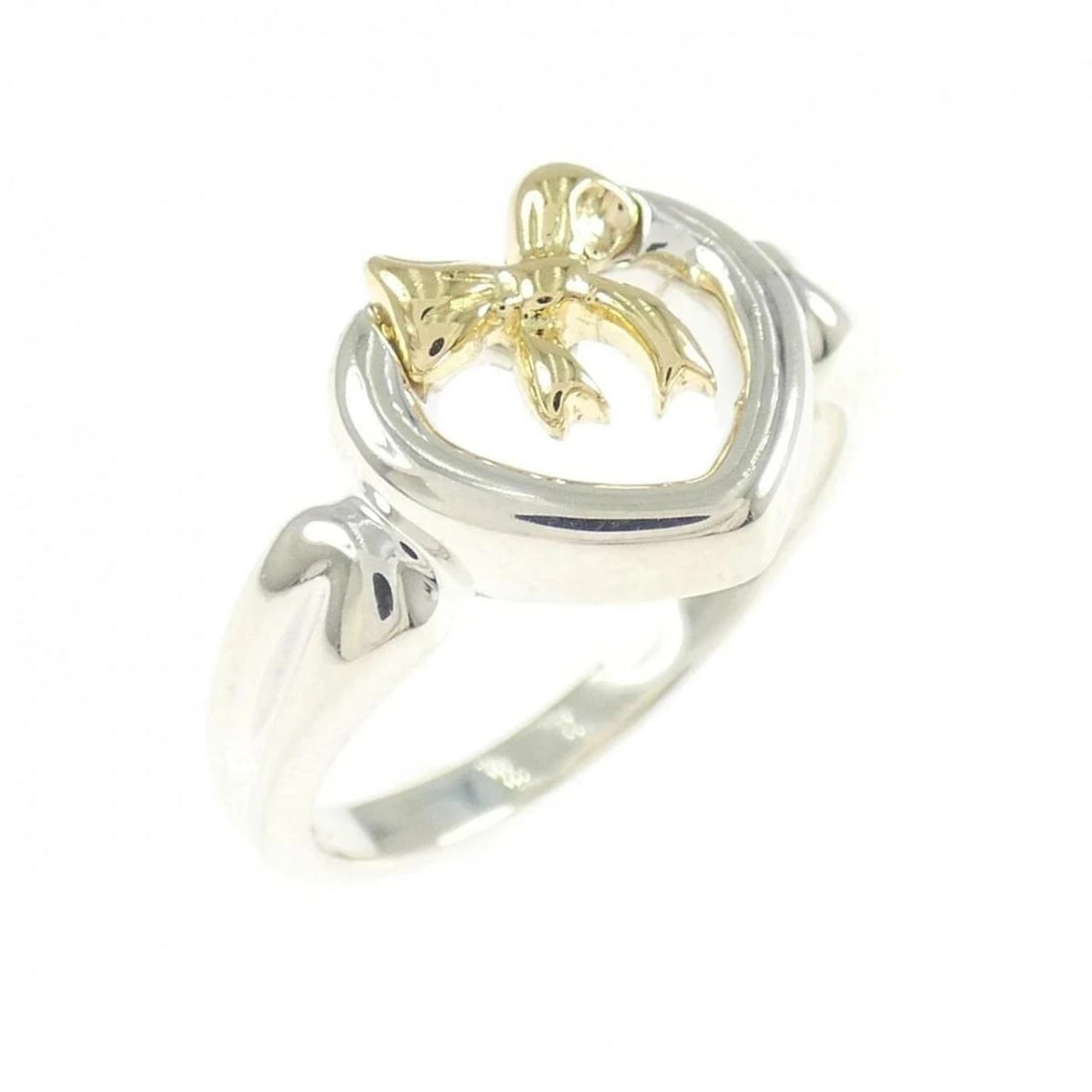 TIFFANY RING 925 SILVER & 750 YELLOW GOLD: Tiffany Ring 925 Silver & 750 Yellow Gold Brand: Tiffany & Co. Type/Style: Ring Material: SV925 K18YG, Color: Silver YG Size: US 4.5.5 Accessories: None Accessories Notice: When purchasing