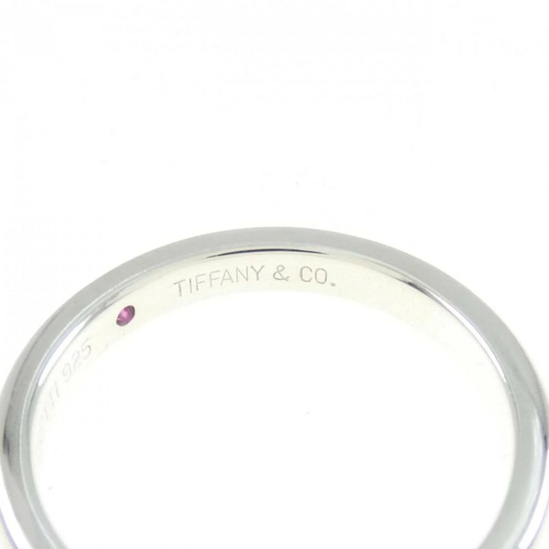 TIFFANY SILVER RUBY BAND RING 925 SILVER - 4