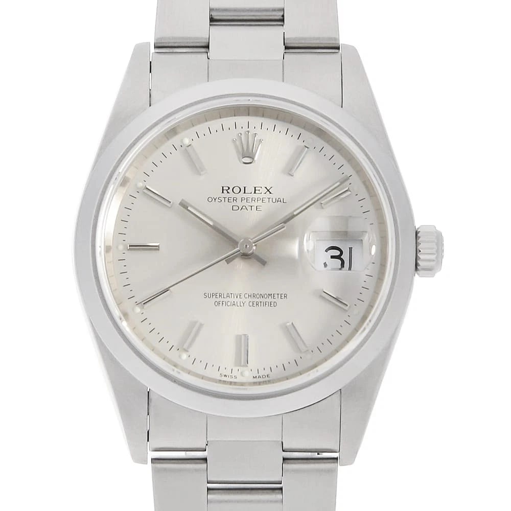 ROLEX OYSTER PERPETUAL SILVER WATCH: ROLEX Oyster Perpetual Silver Watch Brand: ROLEX Type/Style: Wrist watch Material: Band Material Stainless Steel, Case Material Stainless Steel Color: Dial Color Silver Size: Case Size Case:W34mm Circ