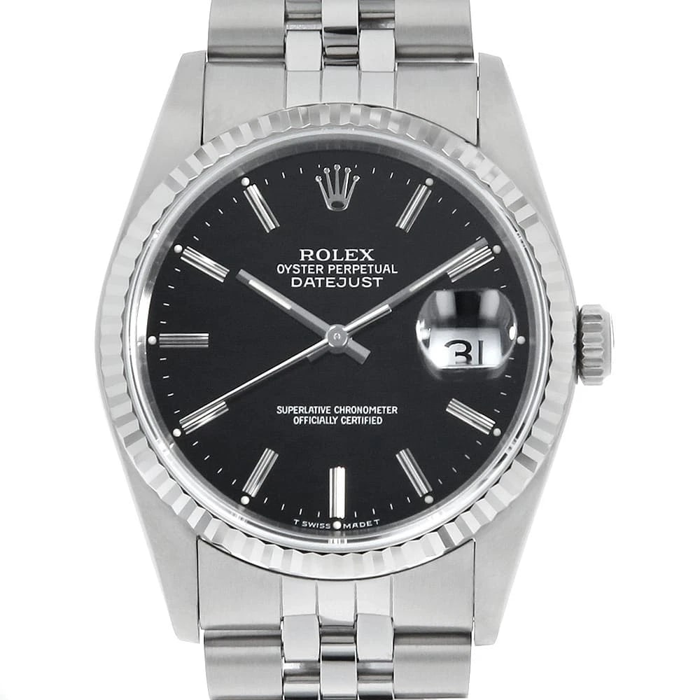 ROLEX BLACK WATCH: ROLEX black Watch Brand: ROLEX Type/Style: Wrist watch Material: Band Material Stainless Steel, Case Material Stainless Steel Color: Dial Color Black Size: Case Size Case:W36mm Circumference of Wrist:
