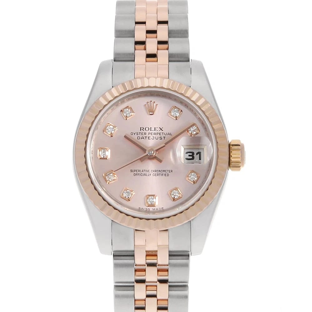 ROLEX DIAMOND PINK WATCH: ROLEX Diamond pink Watch Brand: ROLEX Type/Style: Wrist watch Material: Band Material Stainless Steel/Everose Gold, Case Material Stainless Steel/Everrose gold Color: Dial Color Pink Size: Case Size C