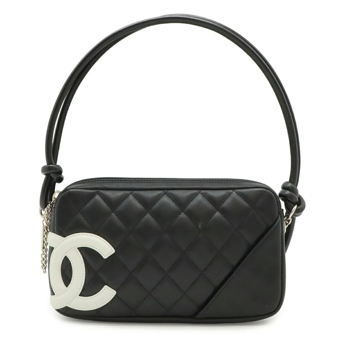 CHANEL CAMBON LINE COCO MARK HANDBAG POUCH SHOULDER BAG LEATHER: CHANEL Cambon Line Coco Mark Handbag Pouch Shoulder Bag Leather Brand: Chanel Type/Style: Handbag, Pouch, Shoulder bag Material: Calfskin Color: Black Size: (HxWxD)12.5cm x 21.5cm x 3cm / 4.92'' x 8.4