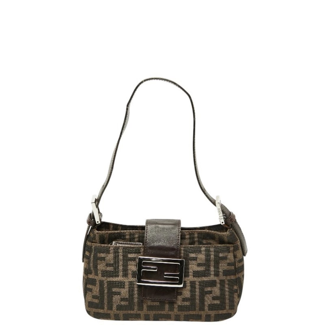FENDI ZUCCA MAMMA BAGUETTE SHOULDER BAG, ONE-SHOULDER, BROWN: Fendi Zucca Mamma Baguette Shoulder Bag, One-Shoulder, Brown Brand: Fendi Type/Style: Shoulder bag Material: Canvas/Leather Color: Brown Size: 12cm x 20cm x 8cm / 4.72'' x 7.87'' x 3.14'' Accessor