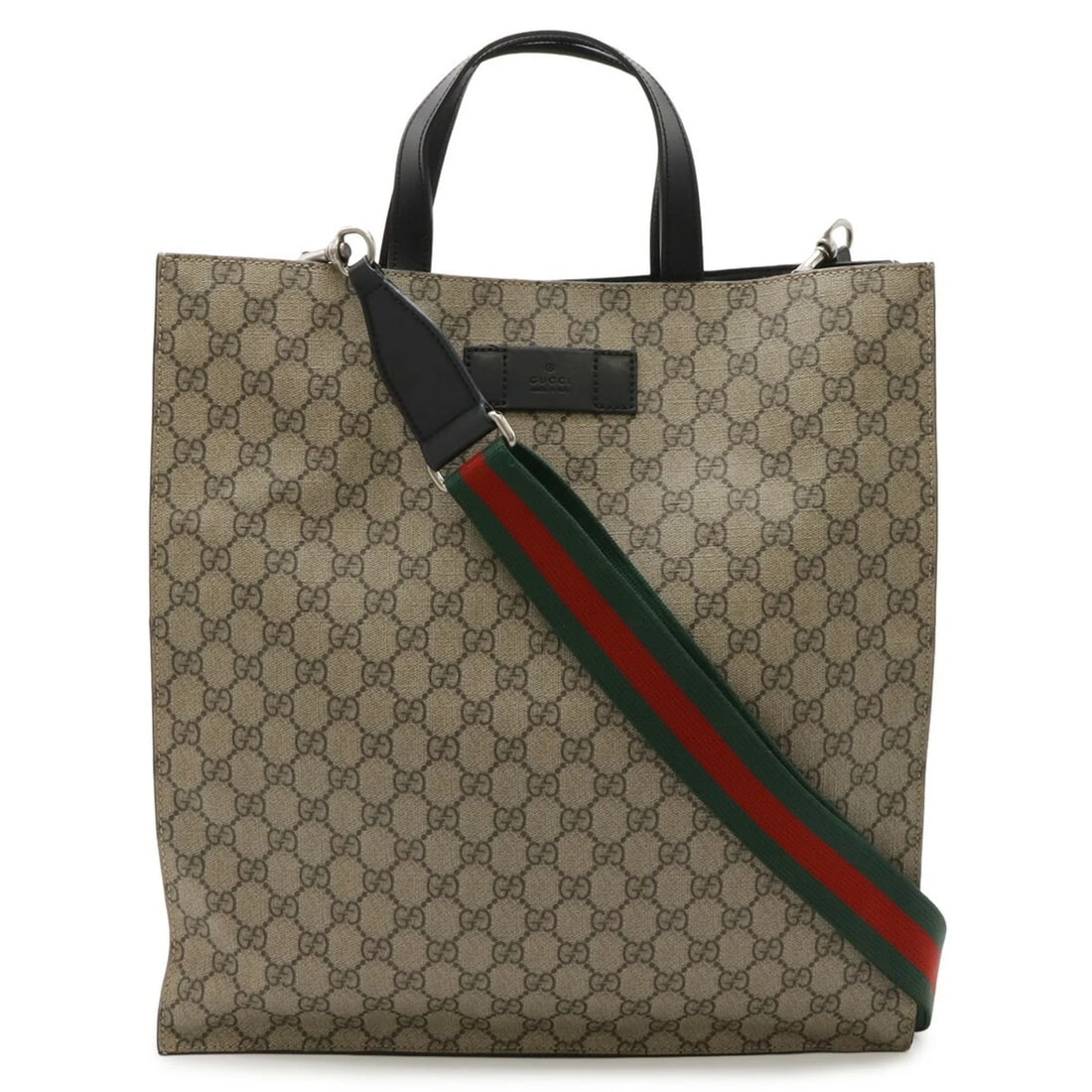 GUCCI SOFT GG SUPREME TOTE BAG/SHOULDER BAG, LEATHER, BEIGE/BLACK: GUCCI Soft GG Supreme Tote Bag/Shoulder Bag, Leather, Beige/Black Brand: Gucci Type/Style: Shoulder bag, Tote bag Material: GG supreme Color: Beige , Black Size: (HxWxD) 37cm x 35.5cm x 8cm / 14.56'' 