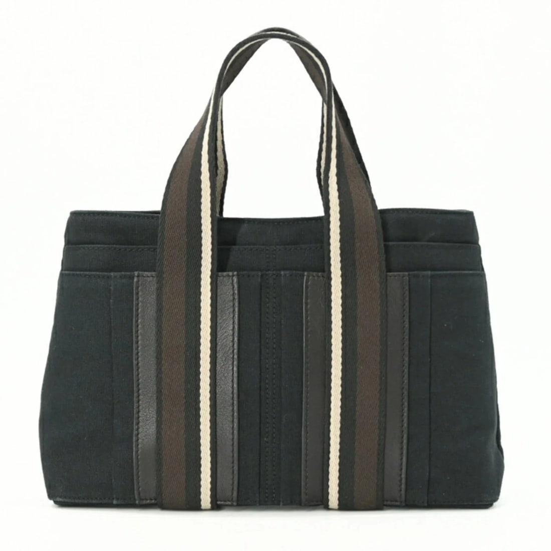 HERMES TROCA HORIZONTAL PM HANDBAG MINI TOTE BAG CANVAS BLACK: HERMES Troca Horizontal PM Handbag Mini Tote Bag Canvas Black Brand: Hermes Type/Style: Handbag Material: Canvas Color: Black/Brown Size: (HxWxD)20cm x 30cm x 7cm / 7.87'' x 11.81'' x 2.75'' Acces