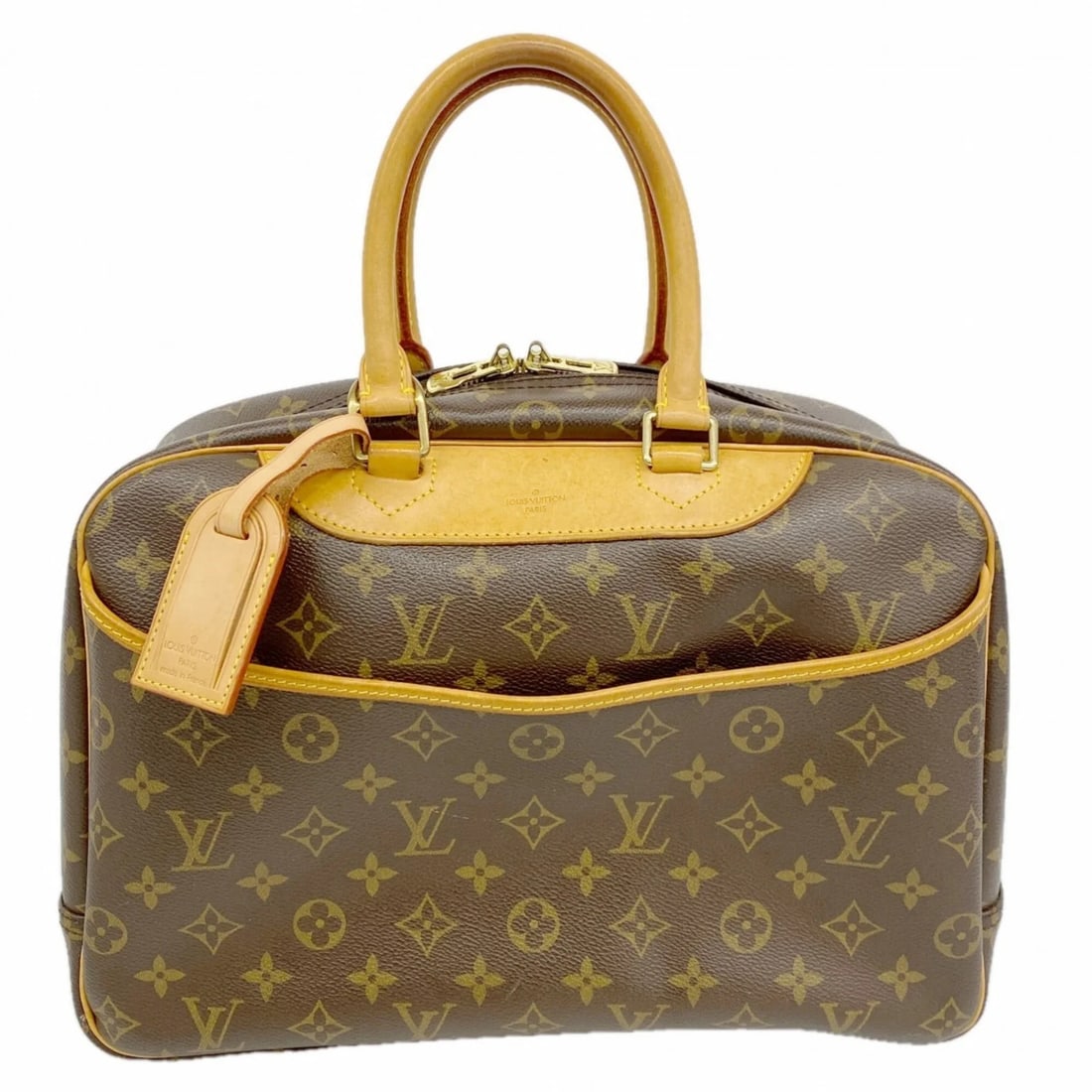 LOUIS VUITTON MONOGRAM DEAUVILLE HANDBAG BROWN: Louis Vuitton Monogram Deauville Handbag Brown Brand: Louis Vuitton Type/Style: Handbag Material: None Color: Brown Size: (HxWxD)26cm x 34cm x 13cm / 10.23'' x 13.38'' x 5.11'' Accessories: None <