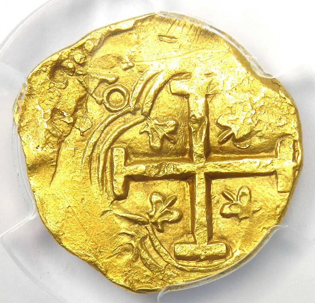 1642-1663 SPANISH COLOMBIA GOLD PHILIP IV COB 2 ESCUDOS COIN: 1642-1663 Spanish Colombia Gold Philip IV Cob 2 Escudos Coin Year: 1642 Composition: Gold Denomination: 2 Escudos Country of Origin: Colombia Accessories: None Accessories Notice: When purchasing p