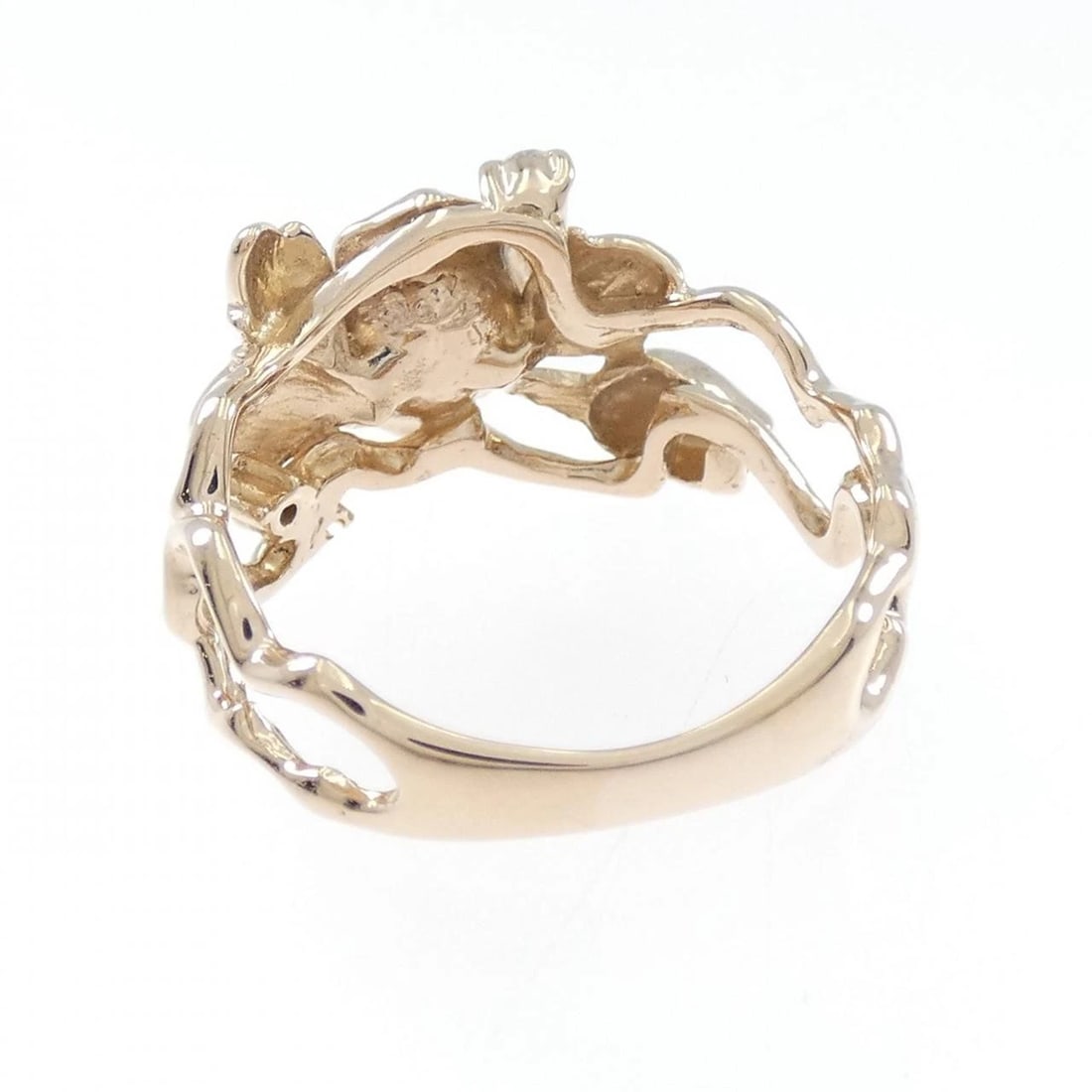 K18PG FLOWER DIAMOND RING - 2