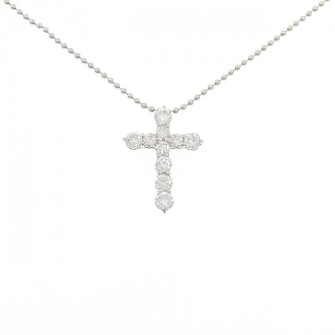 PT900/PT850 CROSS DIAMOND NECKLACE: PT900/PT850 Cross Diamond Necklace Brand: Unbranded Type/Style: Diamond Necklace Material: Platinum900/Platinum850, Main Stone natural Color: Platinum Size: Actual SizePendant length approx. x width