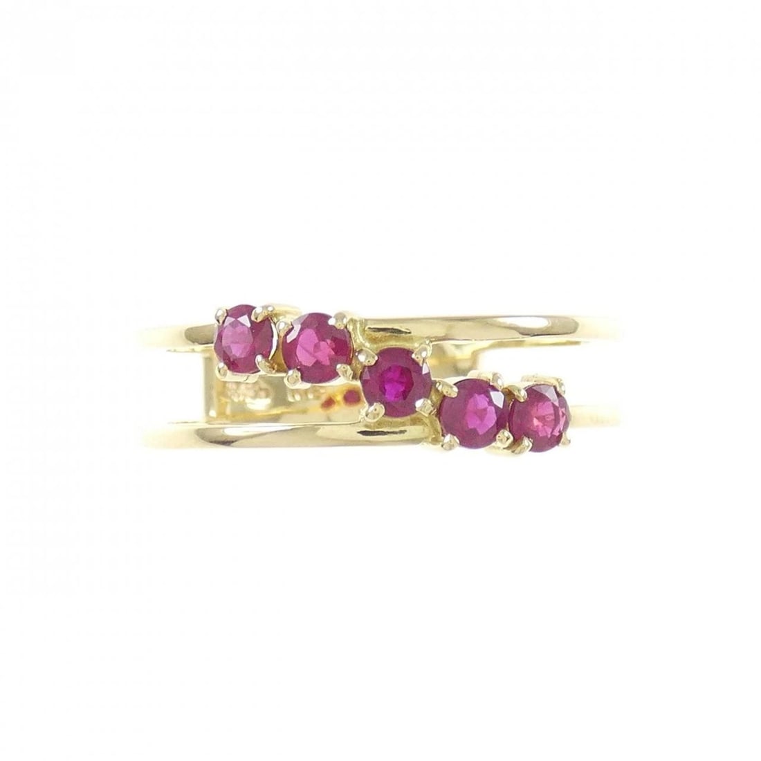 18K YELLOW GOLD RUBY RING - 2