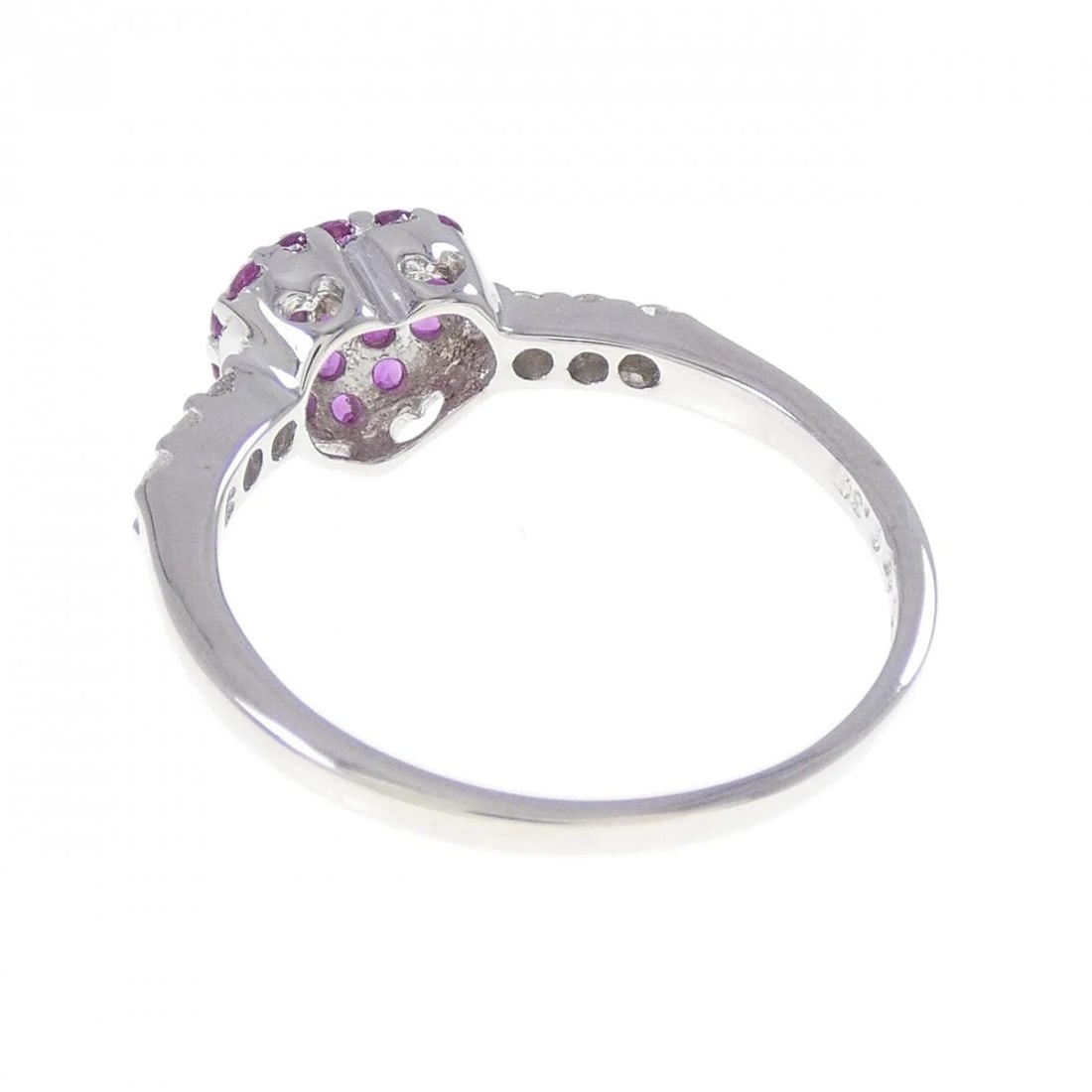 K18WG HEART RUBY RING - 3