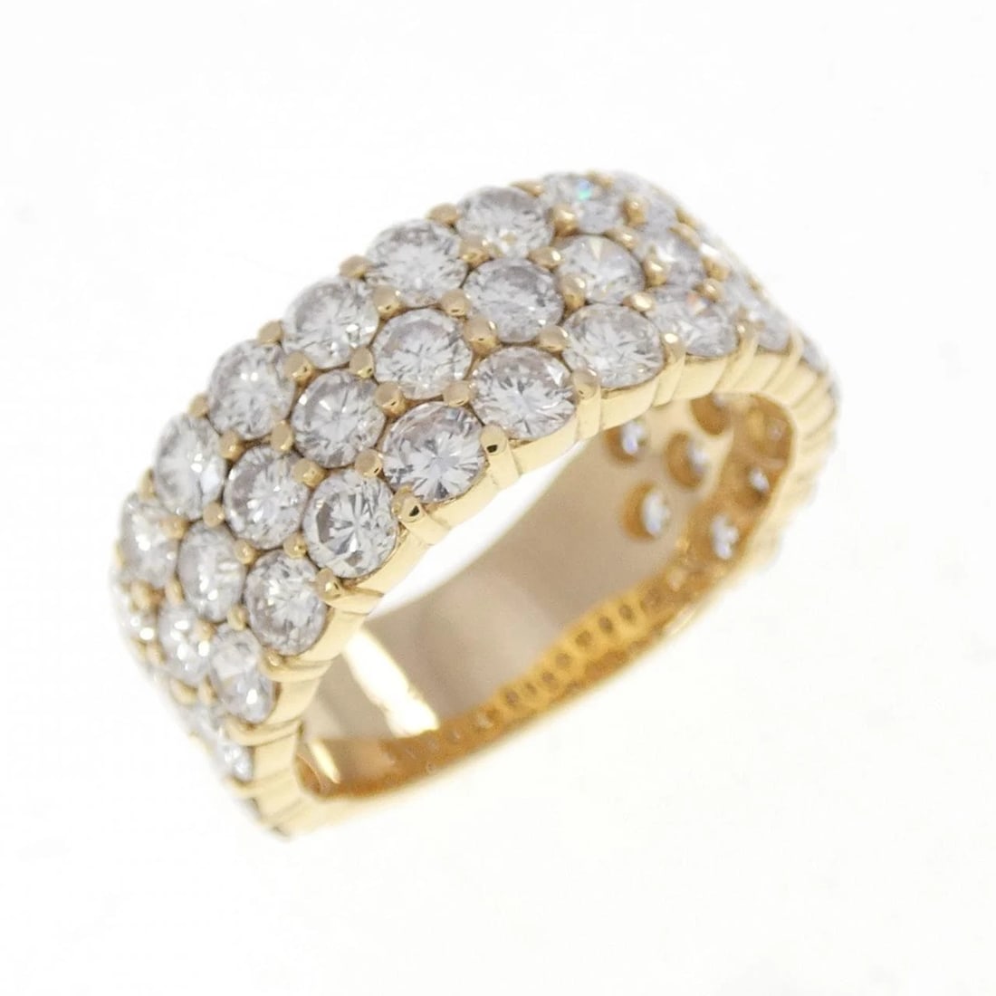 K18YG PAVE DIAMOND RING: K18YG Pave Diamond Ring Brand: Unbranded Type/Style: Diamond Ring Material: 18K Yellow Gold, Main Stone Natural Color: Yellow Gold Size: US 5 Accessories: None Accessories Notice: When purchasing