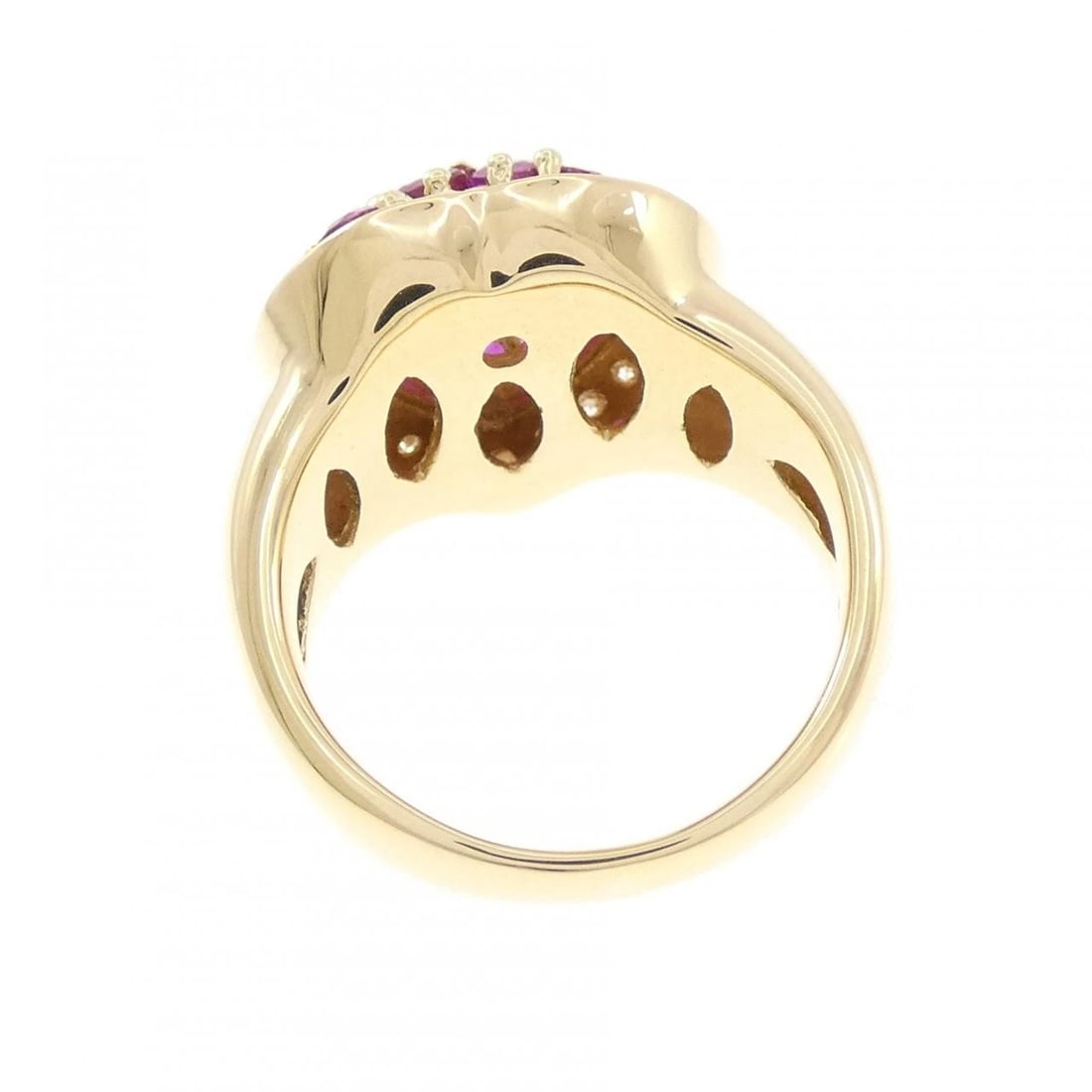 K18YG HEART RUBY RING - 3