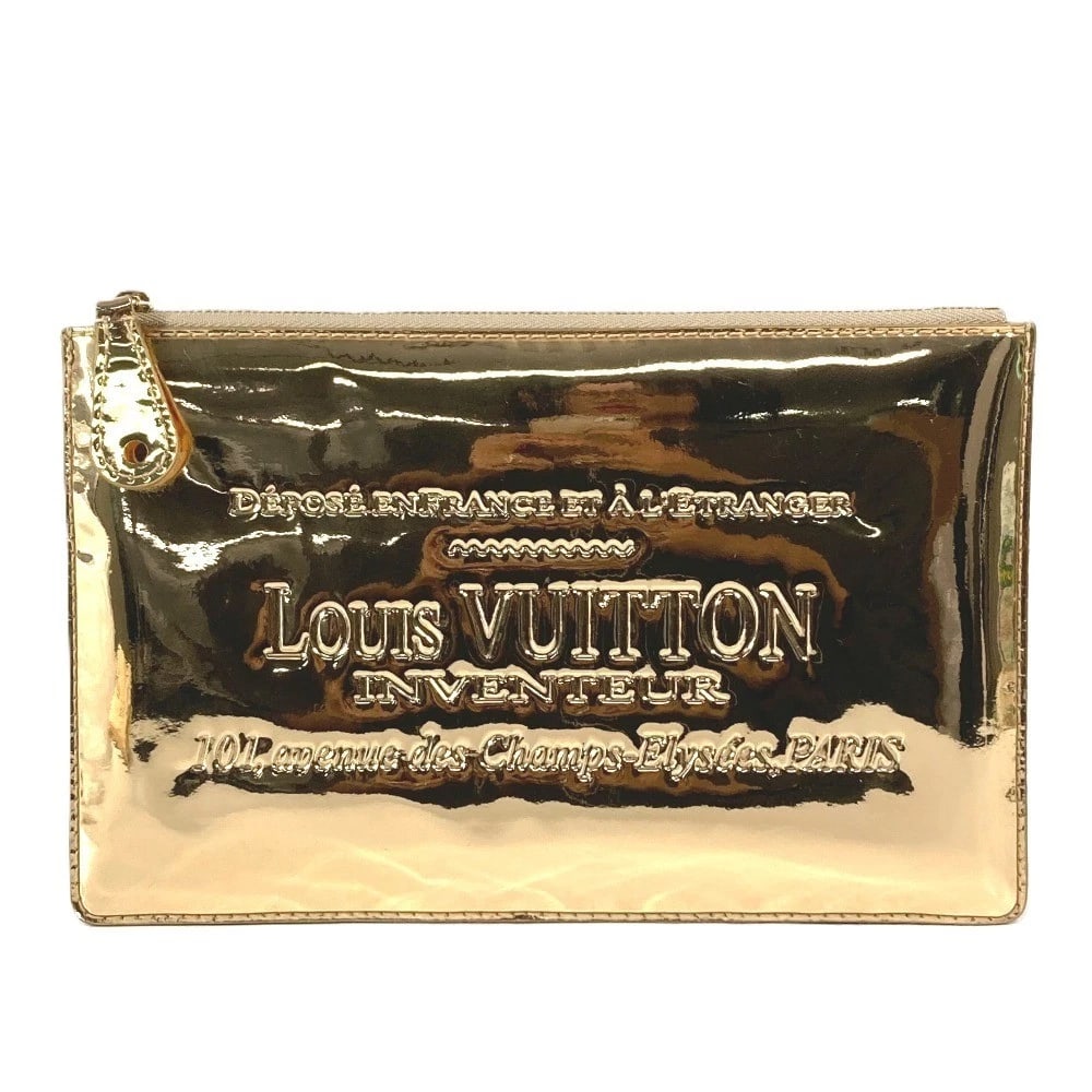 LOUIS VUITTON MONOGRAMMIROIR POCHETTE PRATT POUCH SHOULDER BAG: LOUIS VUITTON MonogramMiroir Pochette Pratt Pouch Shoulder Bag Brand: Louis Vuitton Type/Style: Hand Bag Material: Leather Color: Gold Size: W9.3?H5.9inch / W23.5cm?H15cm Accessories: None