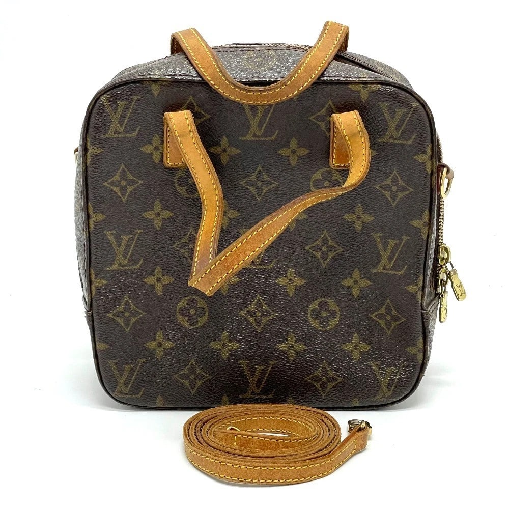 LOUIS VUITTON MONOGRAM SPONTINI 2WAY SHOULDER BAG: LOUIS VUITTON Monogram Spontini 2WAY Shoulder Bag Brand: LOUIS VUITTON Type/Style: Shoulder Bag Material: MonogramCanvas Color: Brown / Brown Size: W7.9?H7.9?D3.1inch / W20cm?H20cm?D8cm Accessorie