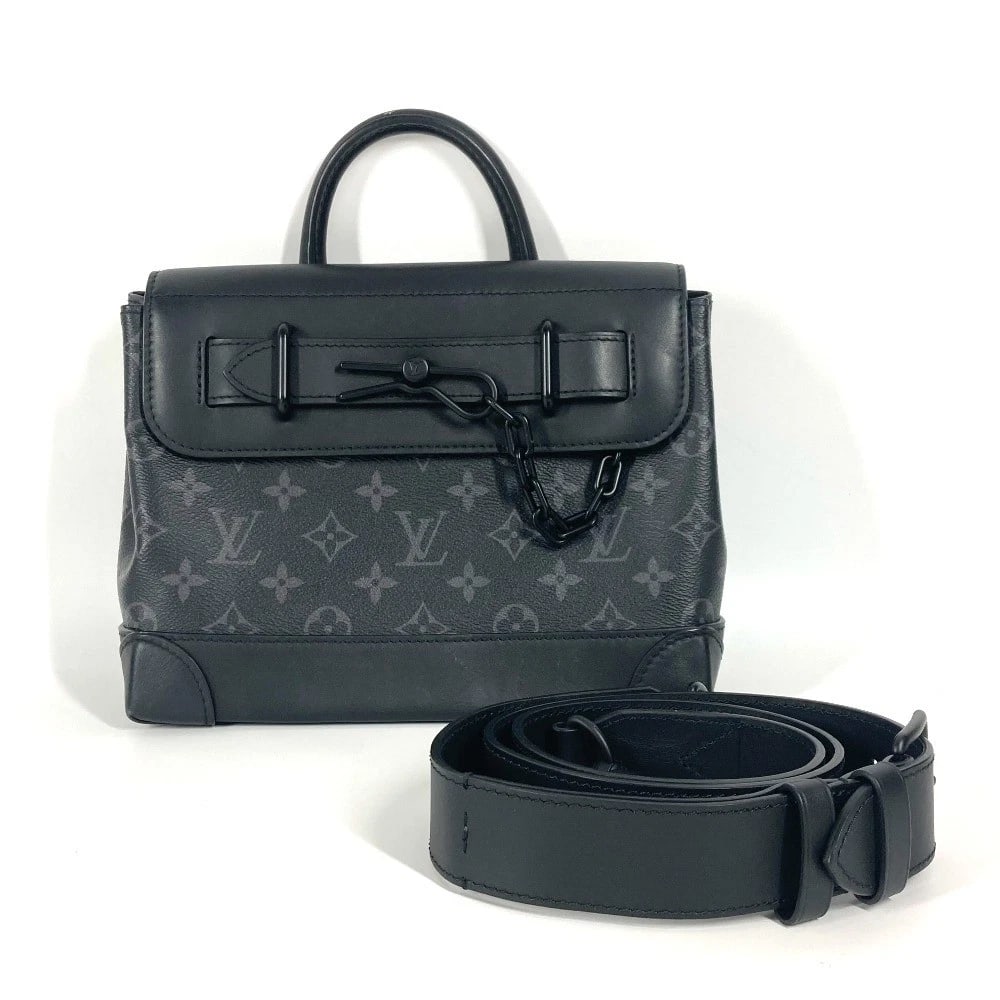 LOUIS VUITTON MONOGRAMECLIPSE STEAMER PM 2WAY SHOULDER BAG: LOUIS VUITTON MonogramEclipse Steamer PM 2WAY Shoulder Bag Brand: LOUIS VUITTON Type/Style: Hand Bag Material: MonogramEclipseCanvas Color: Black Size: W9.8?H7.5?D3.1inch / W25cm?H19cm?D8cm Access
