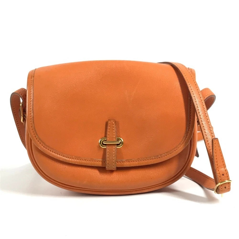 HERMES GOLF MINI CROSSBODY POUCH SHOULDER BAG LEATHER ORANGE: HERMES Golf Mini crossbody pouch Shoulder Bag Leather Orange Brand: HERMES Type/Style: Shoulder Bag Material: Leather Color: OrangexGoldHardware Size: W5.3?H4.7?D1.6inch / W13.5cm?H12cm?D4cm Acces