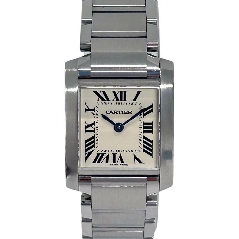 CARTIER TANK FRAN?AISE QUARTZ IVORY STAINLESS STEEL WATCH: Cartier Tank Francaise Quartz Ivory Stainless Steel Watch Brand: CARTIER Type/Style: Wristwatch Material: Stainless Steel Color: Ivory dial Size: Case size: 20mm Wrist size: 13.5cm Accessories: No