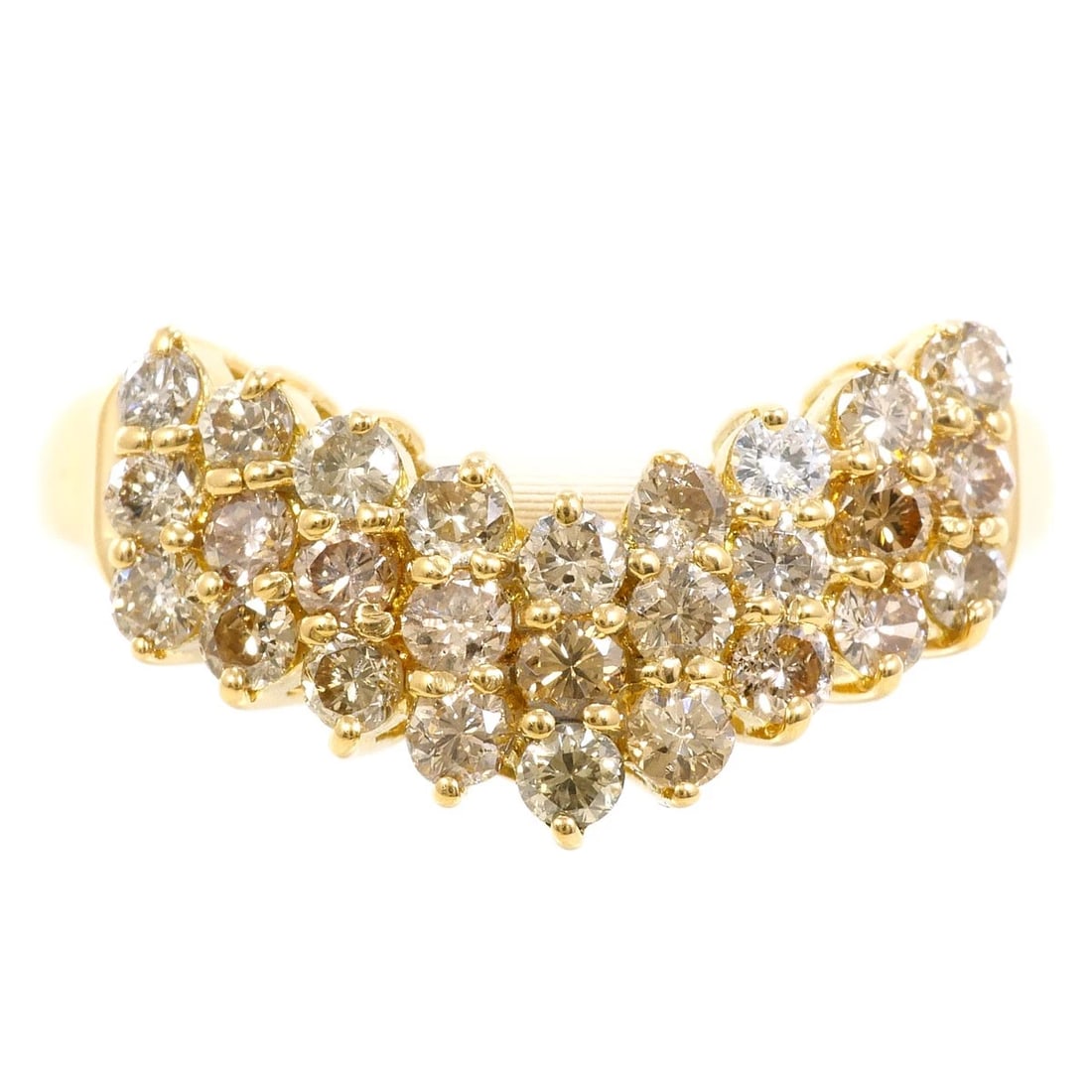 K18 18K GOLD RING BROWN DIAMOND: K18 18k gold Ring Brown Diamond Brand: No Brand Type/Style: Ring Material: 18k gold, Main Stone Diamond brown Color: Gold Size: US 6 1/4 Accessories: None Accessories Notice: When purchasing