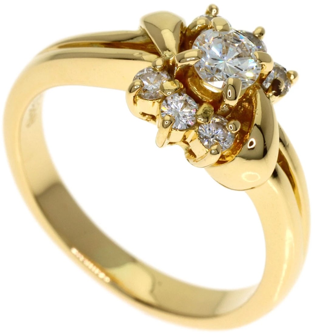 POLA DIAMOND RING K18 YELLOW GOLD: POLA Diamond Ring K18 Yellow Gold Brand: POLA Type/Style: Ring Material: K18 Yellow Gold, Main Stone Natural Color: Gold Size: 4.5 (US) Accessories: None Accessories Notice: When purchasin