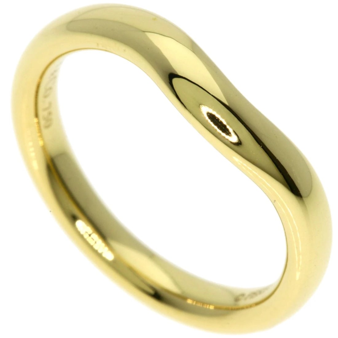 TIFFANY&CO. CURVED BAND RING K18 YELLOW GOLD: TIFFANY&Co. Curved band Ring K18 Yellow Gold Brand: TIFFANY&Co. Type/Style: Ring Material: K18 Yellow Gold, Color: Gold Size: 4.5 (US) Accessories: None Accessories Notice: When purchasing