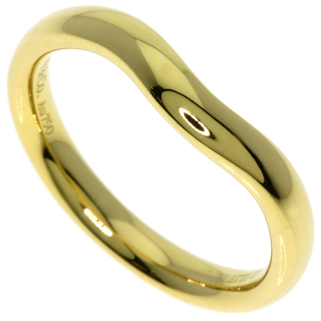 TIFFANY&CO. CURVED BAND RING K18 YELLOW GOLD: TIFFANY&Co. Curved band Ring K18 Yellow Gold Brand: TIFFANY&Co. Type/Style: Ring Material: K18 Yellow Gold, Color: Gold Size: 6.5 (US) Accessories: None Accessories Notice: When purchasing