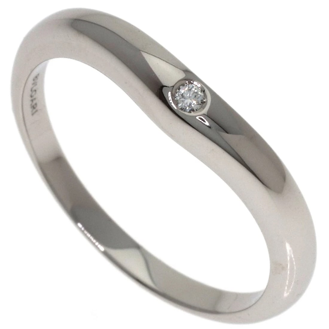 BVLGARI FEDDIE DIAMOND RING PLATINUM PT950: BVLGARI Feddie Diamond Ring Platinum PT950 Brand: BVLGARI Type/Style: Ring Material: Platinum PT950, Main Stone Natural Color: Silver Size: 5.25 (US) Accessories: None Accessories Notice: