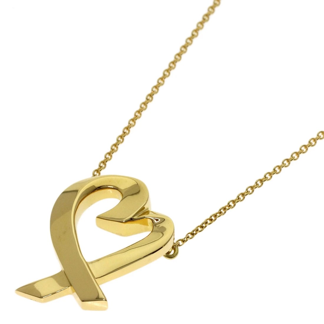 TIFFANY&CO. LOVING HEART NECKLACE K18 YELLOW GOLD: TIFFANY&Co. Loving heart Necklace K18 Yellow Gold Brand: TIFFANY&Co. Type/Style: Necklace Material: K18 Yellow Gold, Color: Gold Size: Chain Length:18.5inch/47cm Chain Width:0.4inch/1.0mm Top Size:0.8
