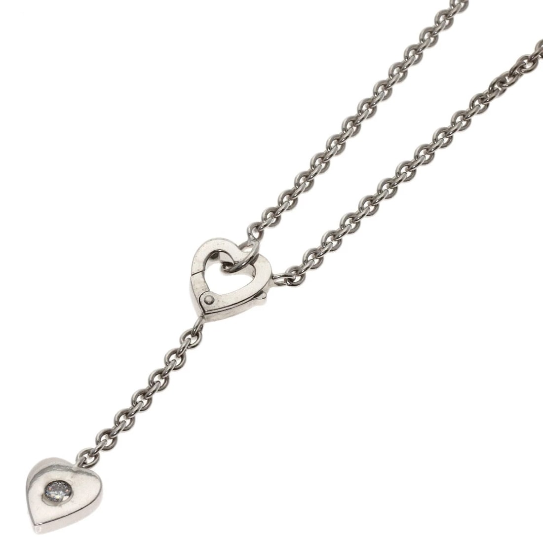 CARTIER MONAMOUR DIAMOND NECKLACE K18 WHITE GOLD: CARTIER Monamour Diamond Necklace K18 White Gold Brand: CARTIER Type/Style: Necklace Material: K18 White Gold, Color: Silver Size: Chain Length:15.7inch/40cm Chain Width:0.6inch/1.5mm Top Size:1.5inch