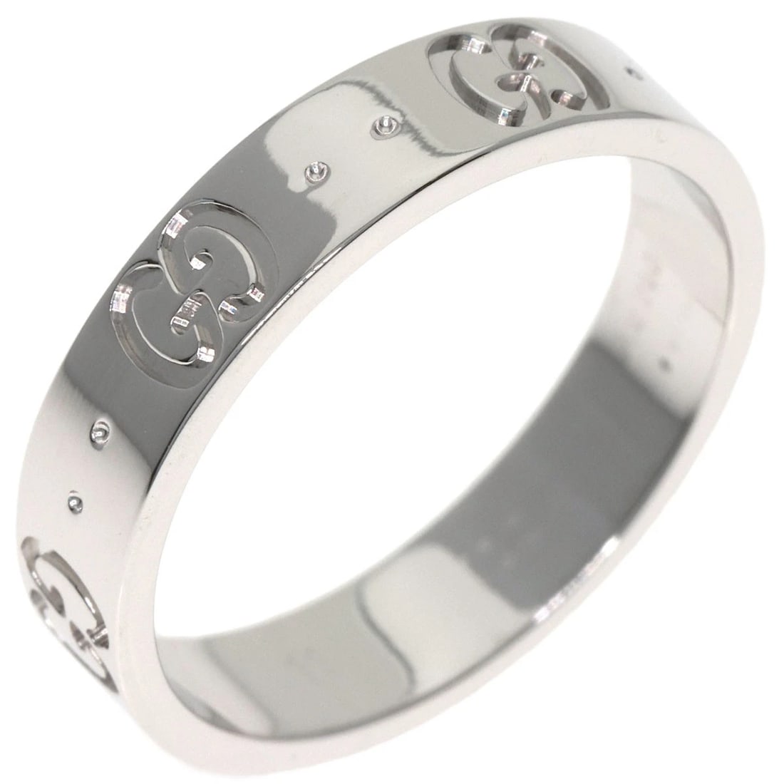GUCCI ICON RING K18 WHITE GOLD: GUCCI Icon Ring K18 White Gold Brand: GUCCI Type/Style: Ring Material: K18 White Gold, Color: Silver Size: 5.75 (US) Accessories: None Accessories Notice: When purchasing pre-owned goods,