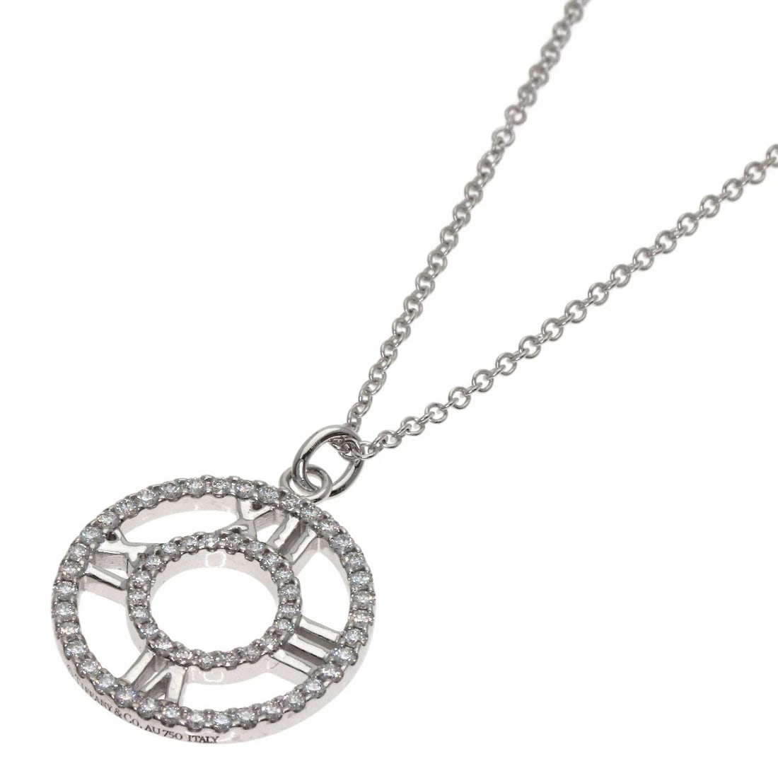 TIFFANY&CO. DIAMOND NECKLACE K18 WHITE GOLD: TIFFANY&Co. Diamond Necklace K18 White Gold Brand: TIFFANY&Co. Type/Style: Necklace Material: K18 White Gold, Main Stone NATURAL Color: Silver Size: Chain Length:16.1inch/41cm Chain Width:0.4inch/1.0m
