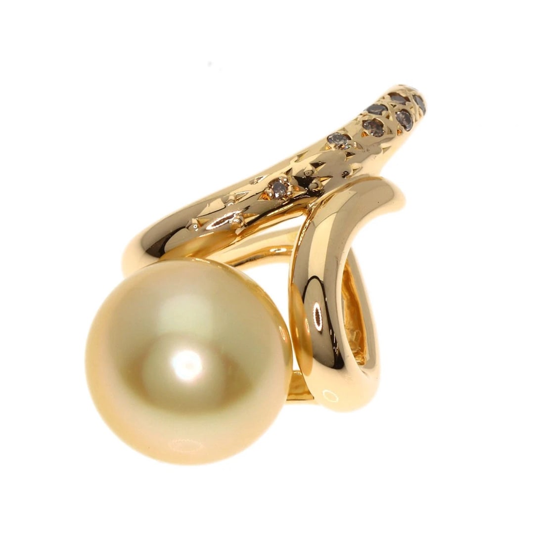 POLA PEARL DIAMOND PENDANT TOP K18 YELLOW GOLD (1 of 4)