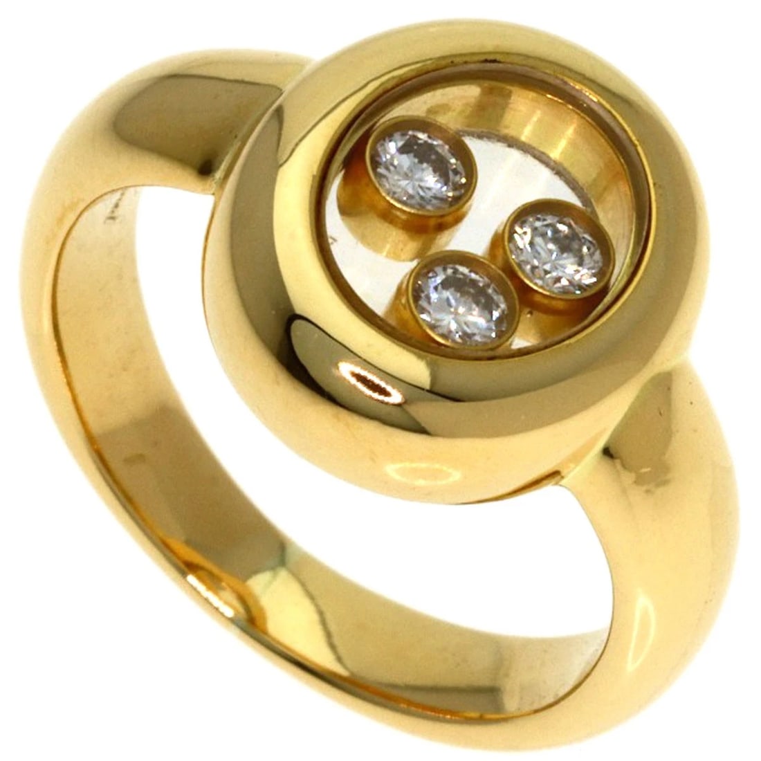 CHOPARD HAPPY DIAMOND RING K18 YELLOW GOLD: Chopard Happy diamond Ring K18 Yellow Gold Brand: Chopard Type/Style: Ring Material: K18 Yellow Gold, Main Stone Natural Color: Gold Size: 2.25 (US) Accessories: None Accessories Notice: W