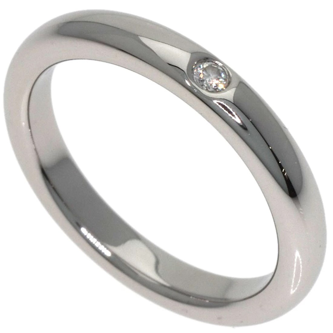 TIFFANY&CO. STACKING BUNT DIAMOND RING PLATINUM PT950: TIFFANY&Co. Stacking Bunt Diamond Ring Platinum PT950 Brand: TIFFANY&Co. Type/Style: Ring Material: Platinum PT950, Main Stone natural Color: Silver Size: 4 (US) Accessories: None Accessor