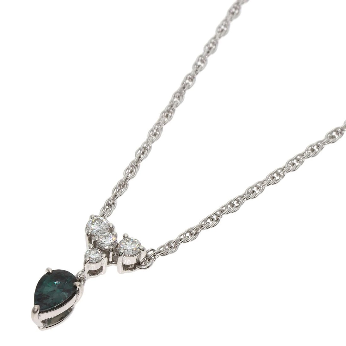 MIKIMOTO ALEXANDRITE DIAMOND NECKLACE K18 WHITE GOLD: MIKIMOTO Alexandrite Diamond Necklace K18 White Gold Brand: MIKIMOTO Type/Style: Necklace Material: K18 White Gold, Main Stone Alexandrite Color: Silver Size: Chain Length:15.7inch/40cm Chain Width:0.