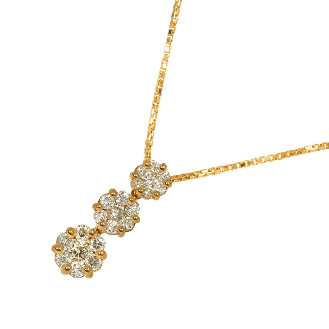 DIAMOND NECKLACE PINK GOLD 750: Diamond Necklace Pink Gold 750 Brand: Unbranded Type/Style: Necklace Material: 750 Pink Gold, Main Stone Natural Color: Pink Gold Size: internal circumference of the chain:15.7-14.2inch Top Charm(max)